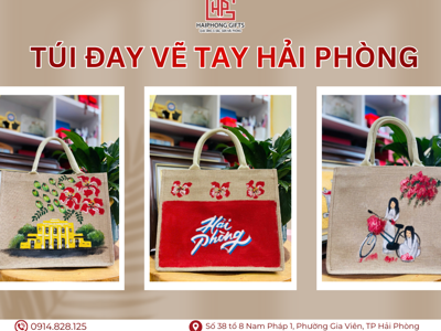 Túi Đay Vẽ Tay Hải Phòng – Quà Tặng Nghệ Thuật Độc Bản